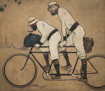 Ramon Casas y Pere Romeu en un tándem de Ramon Casas i Carbo